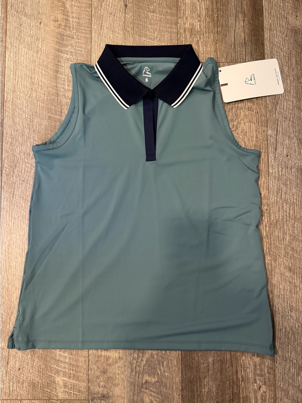 Rhoback Women’s NWT Brooke Sleeveless Polo Jungle Green/size small